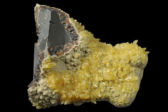 Fluorescent, Yellow Calcite Crystal Cluster - South Dakota #170697